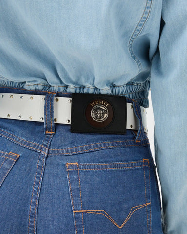 Chambray Denim Mini Shorts