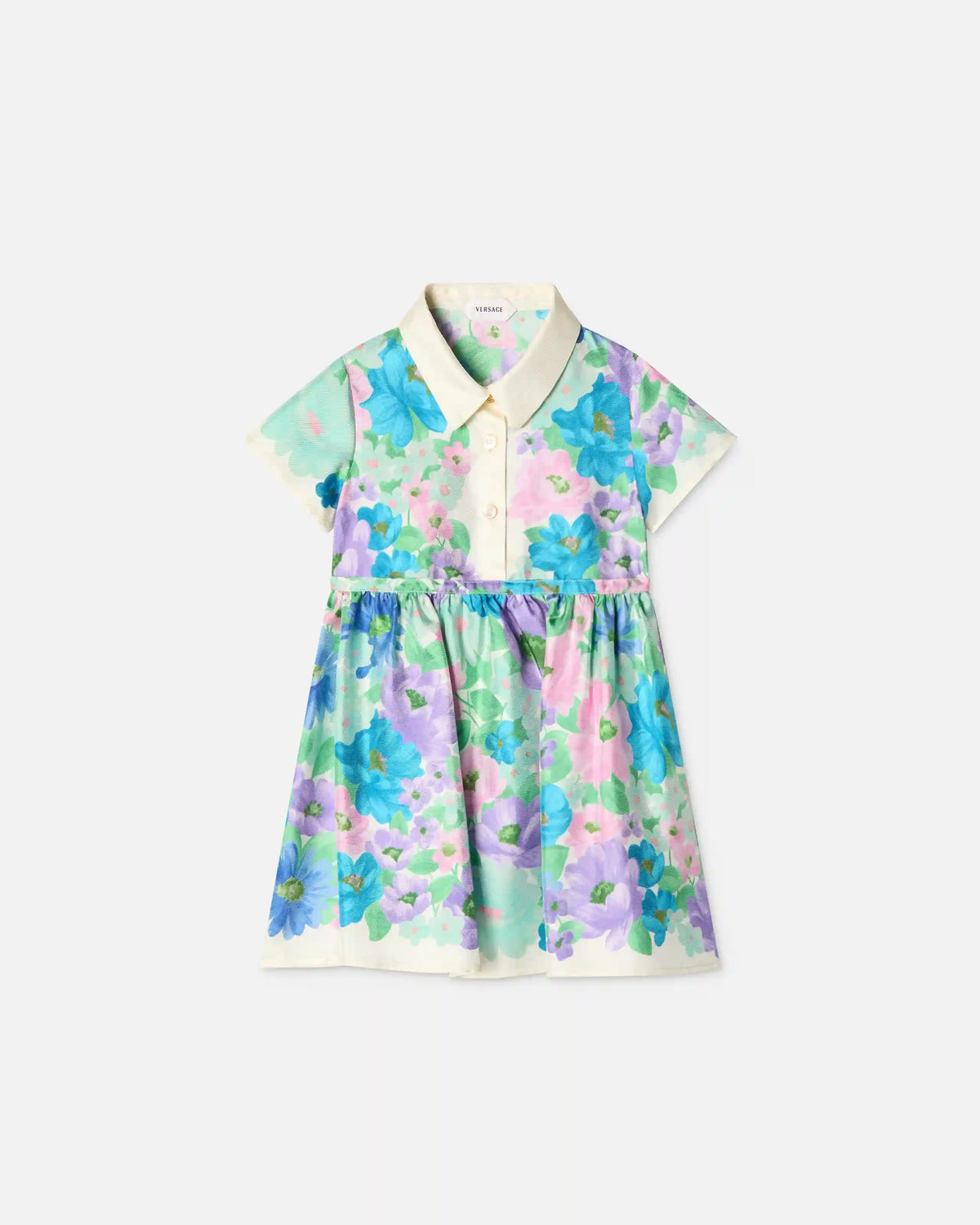 Baby Printed Silk Twill Shirt Dress