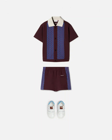 Baby Embroidered-Logo Jacquard Milano-Stitch Shorts