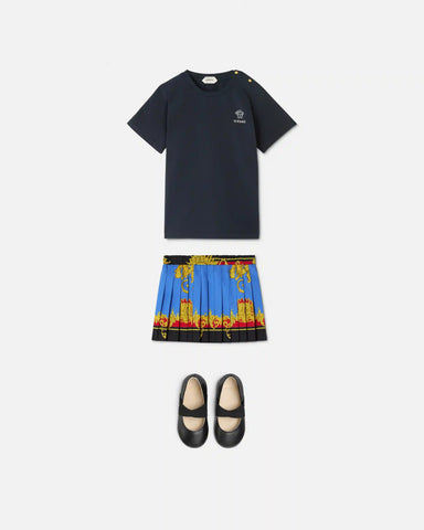 Baby Printed Cotton-Poplin Pleated Skirt
