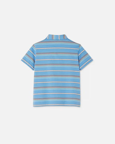 Baby Embroidered-Logo Striped Cotton-Jersey Polo