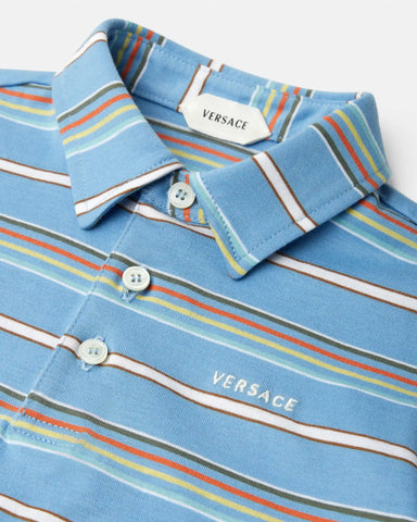 Baby Embroidered-Logo Striped Cotton-Jersey Polo