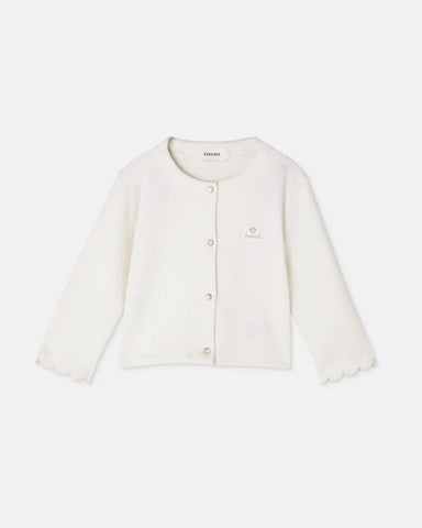 Baby Embroidered MatelassÃ© Cotton-Jersey Cardigan
