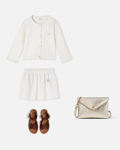 Baby Embroidered MatelassÃ© Cotton-Jersey Cardigan