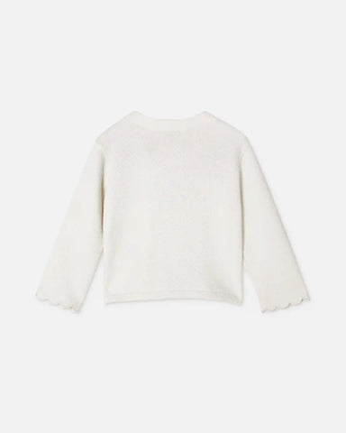 Baby Embroidered MatelassÃ© Cotton-Jersey Cardigan