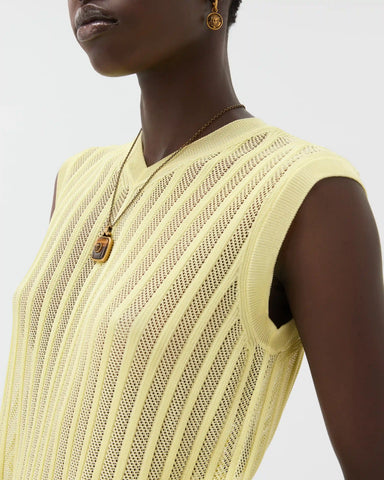 Viscose Mesh Rib Knit Top