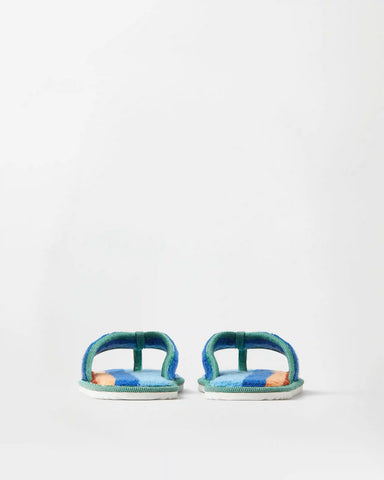 Striped Cotton-Terry Jacquard Flip Flops