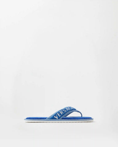 Striped Cotton-Terry Jacquard Flip Flops