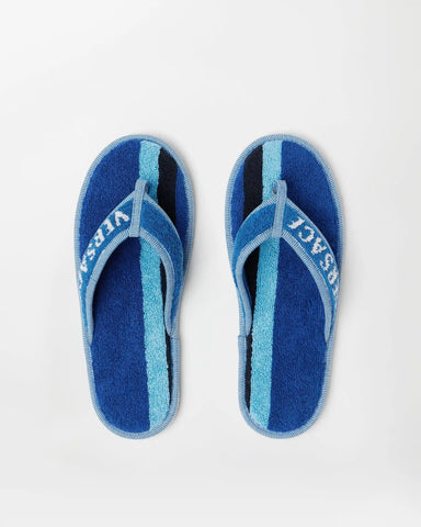 Striped Cotton-Terry Jacquard Flip Flops