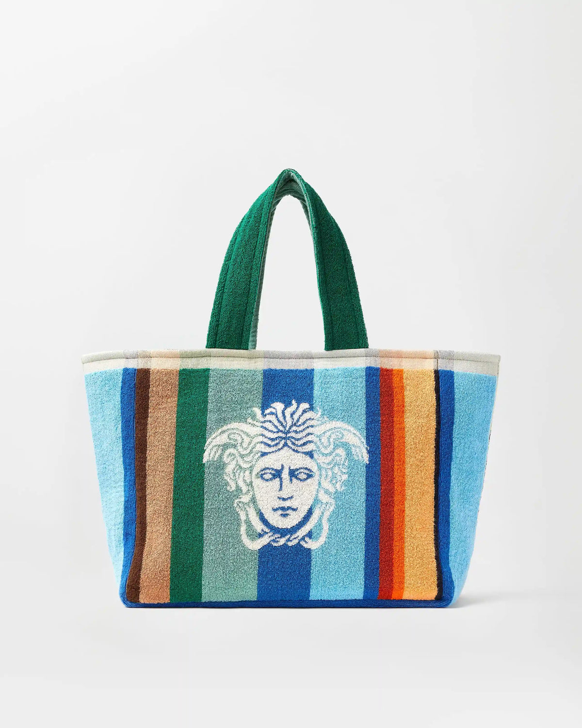 Striped Cotton-Terry Jacquard Tote Bag