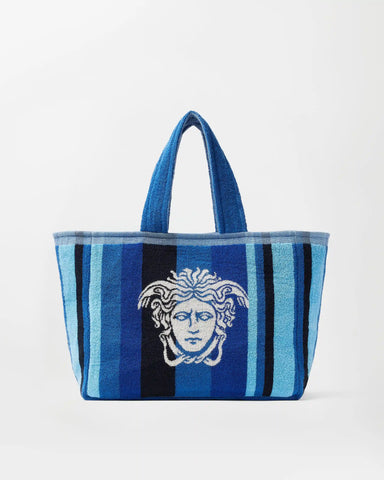 Striped Cotton-Terry Jacquard Tote Bag