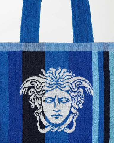 Striped Cotton-Terry Jacquard Tote Bag