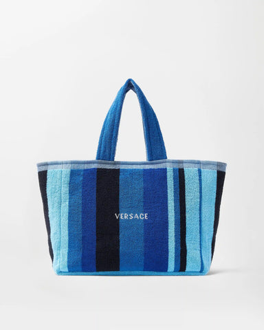 Striped Cotton-Terry Jacquard Tote Bag