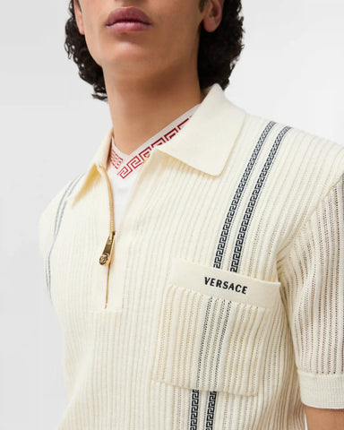 Embroidered Logo Cotton Knit Polo Shirt