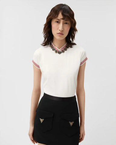 Jacquard Stretch Cotton-Jersey T-Shirt