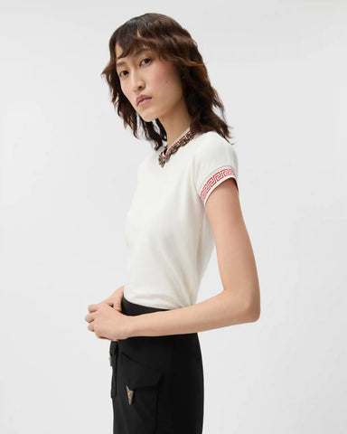Jacquard Stretch Cotton-Jersey T-Shirt