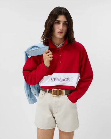 Embroidered-Logo Intarsia Cotton-Jersey Polo
