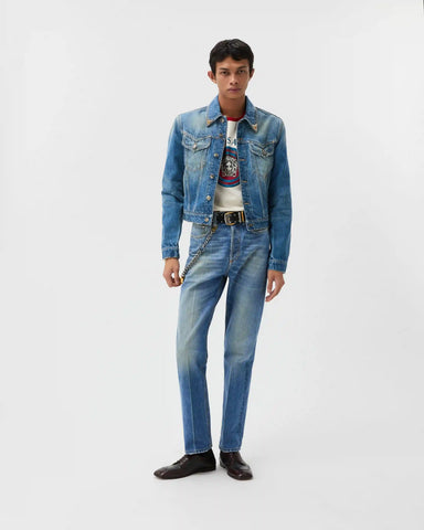 Distressed Straight Jeans