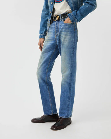 Distressed Straight Jeans