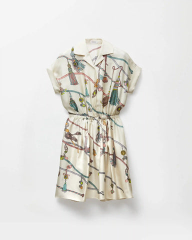 Printed Silk Twill Mini Dress
