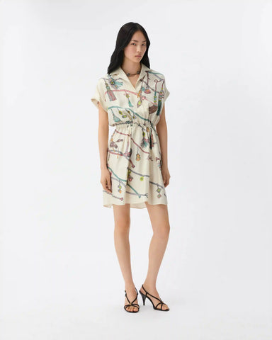 Printed Silk Twill Mini Dress