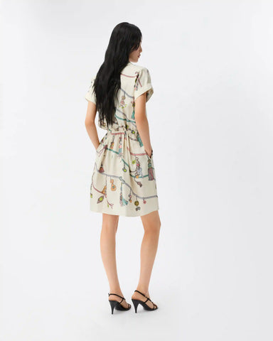 Printed Silk Twill Mini Dress
