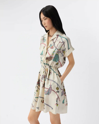 Printed Silk Twill Mini Dress
