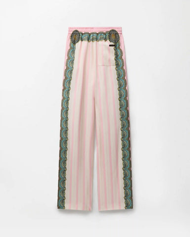 Printed Silk Twill Pajama-Style Pants