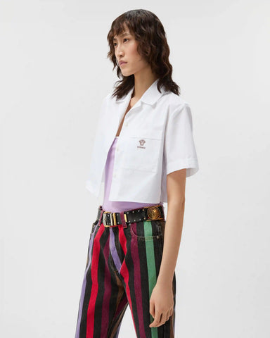 Cotton-Poplin Crop Shirt