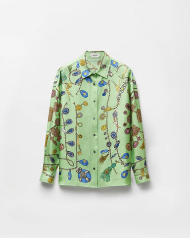Printed Silk Twill Shirt