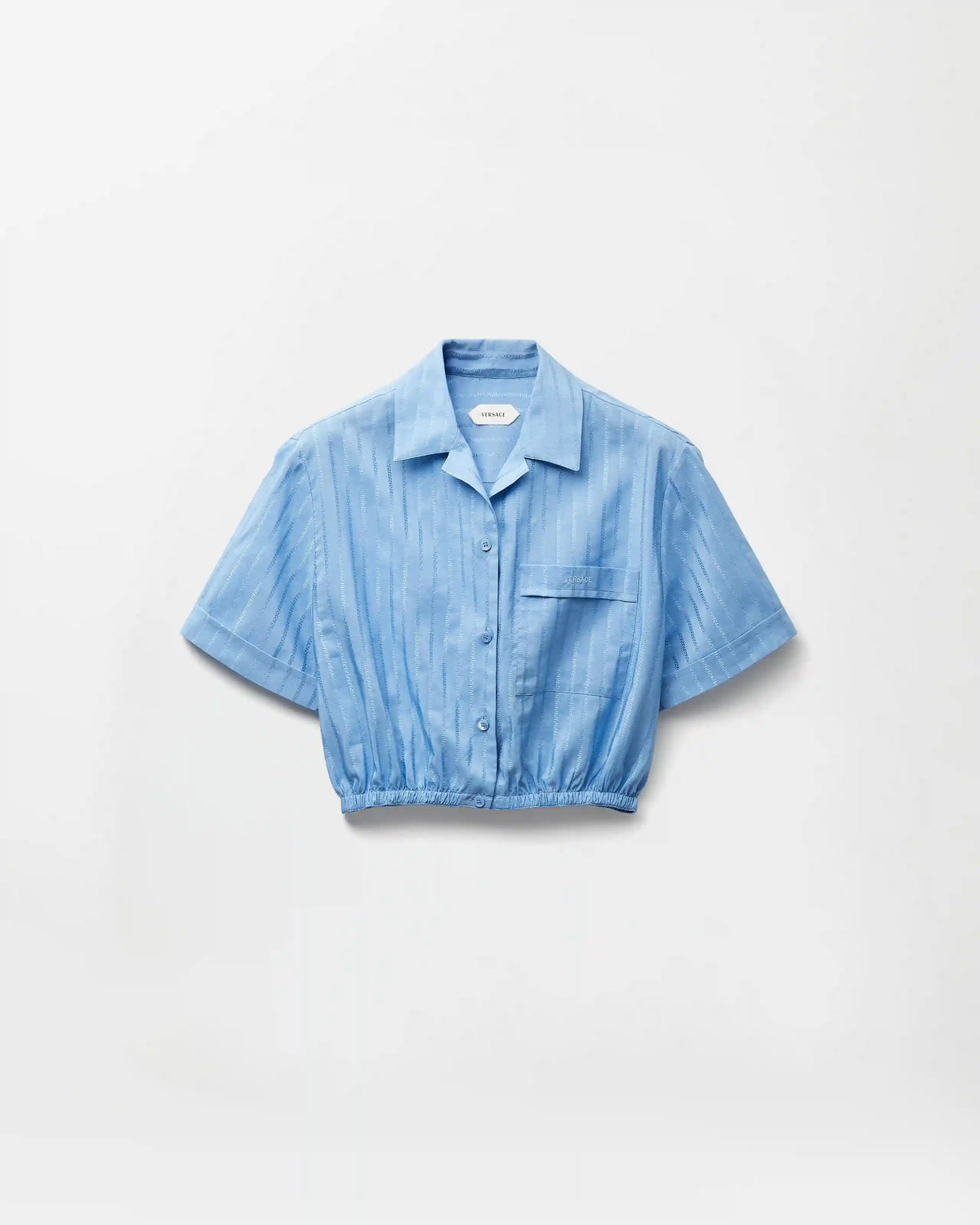 Jacquard Cotton-Silk Crop Shirt
