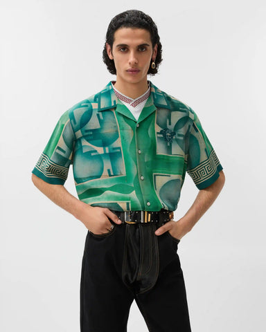 Printed CrÃªpe De Chine Silk Shirt