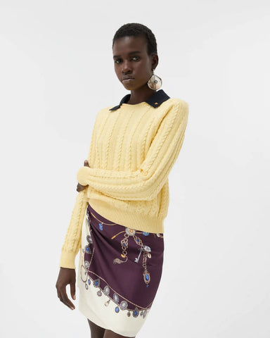 Cotton Cable Knit Polo