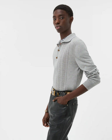 Silk-Cotton Knit Polo