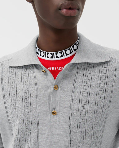 Silk-Cotton Knit Polo