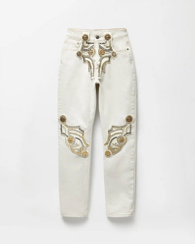 Embroidered Straight Jeans