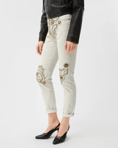 Embroidered Straight Jeans
