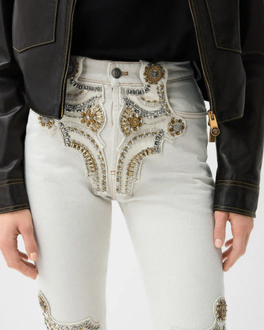 Embroidered Straight Jeans