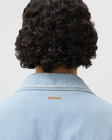 Embroidered-Logo Denim Cotton Shirt