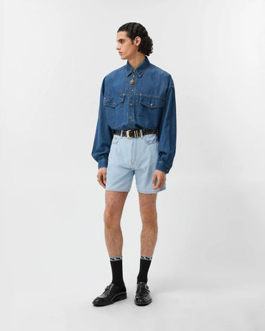 Chambray Denim Shorts