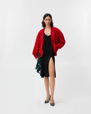 Viscose-Jersey Draped Midi Dress