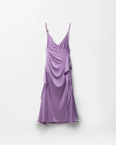 Viscose-Jersey Draped Midi Dress