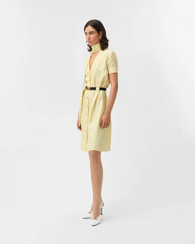 Jacquard Viscose-Silk Midi Dress