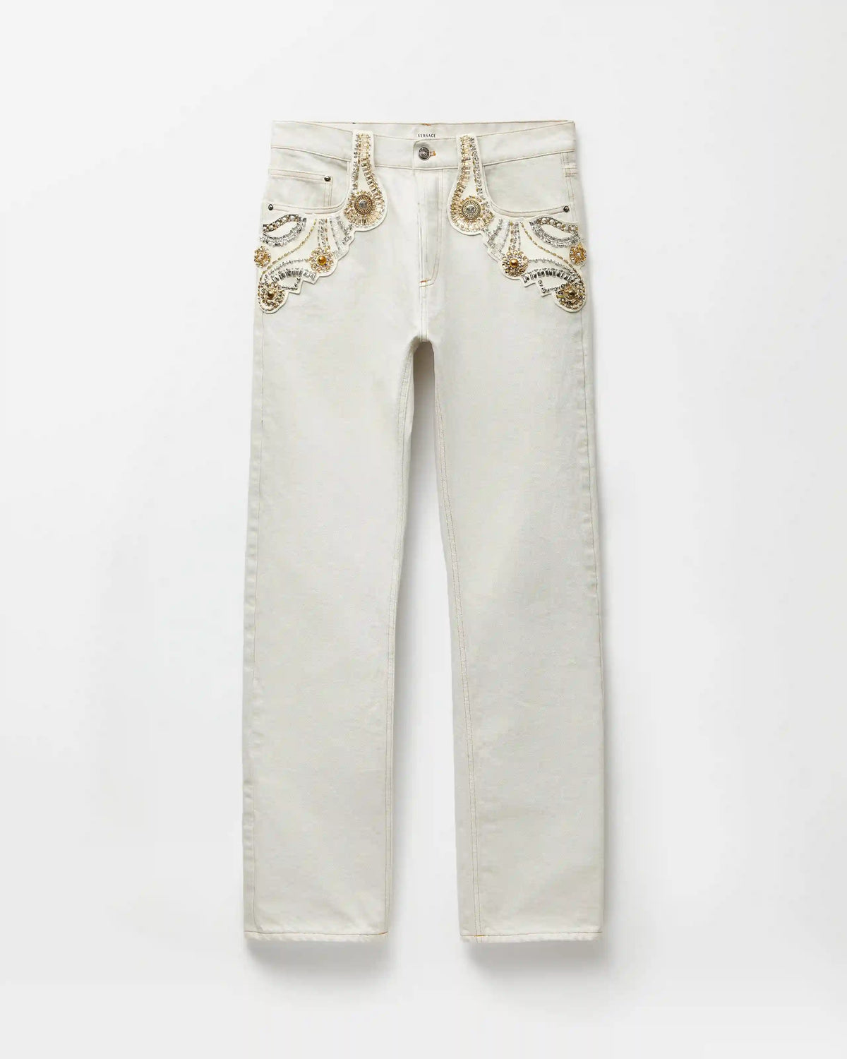 Embroidered Straight Jeans
