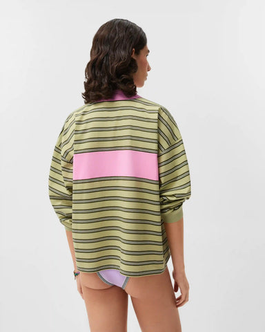 Embroidered-Logo Striped-Intarsia Cotton Polo