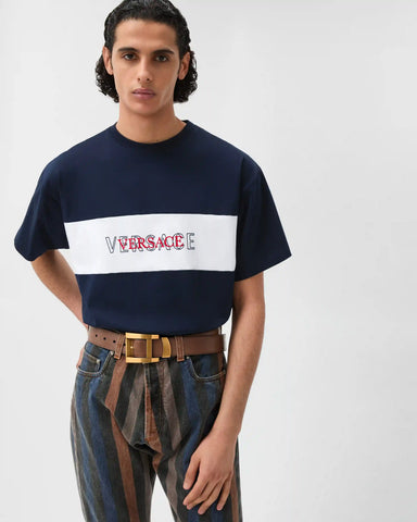 Intarsia Cotton-Jersey Regular T-shirt
