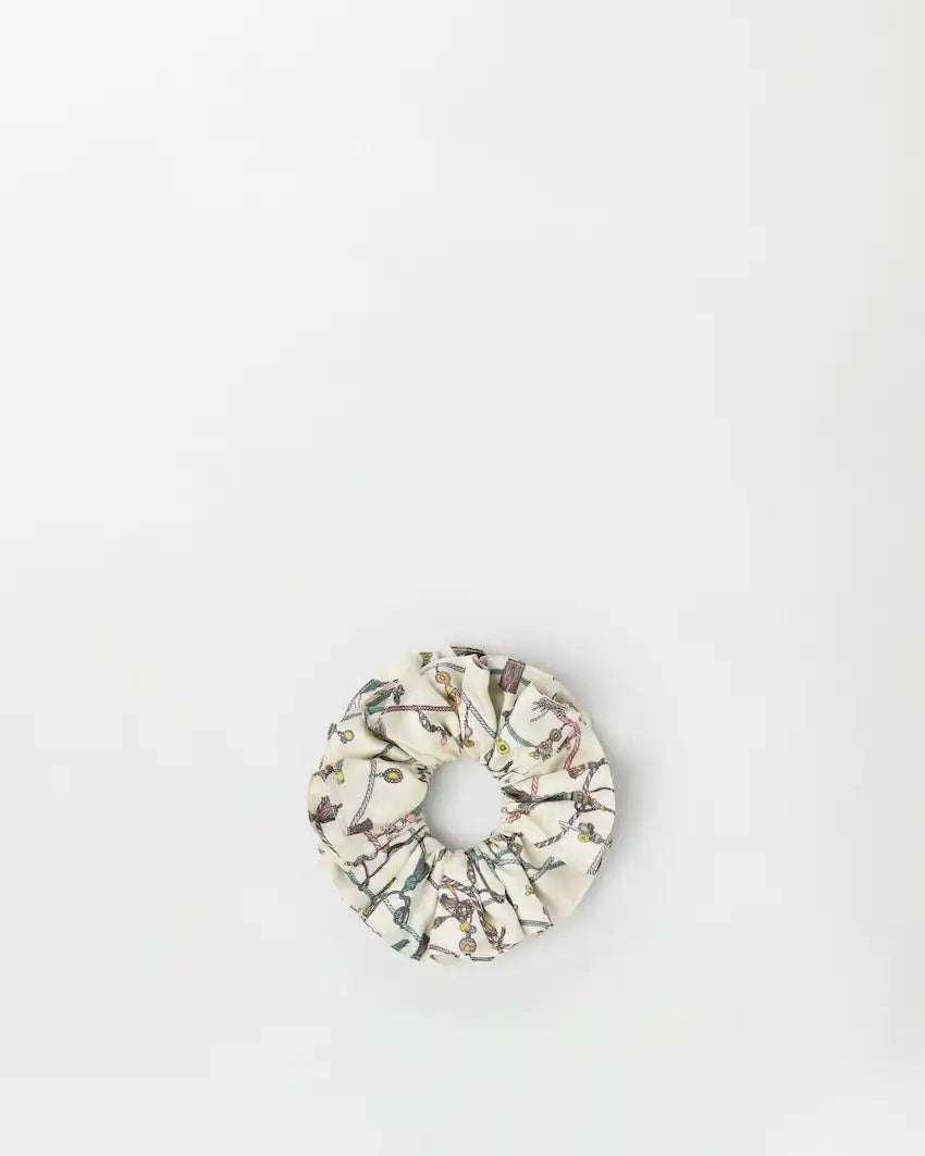 Printed Silk Twill Scrunchie