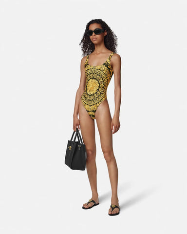 Printed Nylon-Blend One-Piece Swimsuit