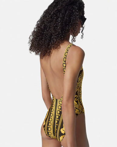 Printed Nylon-Blend One-Piece Swimsuit