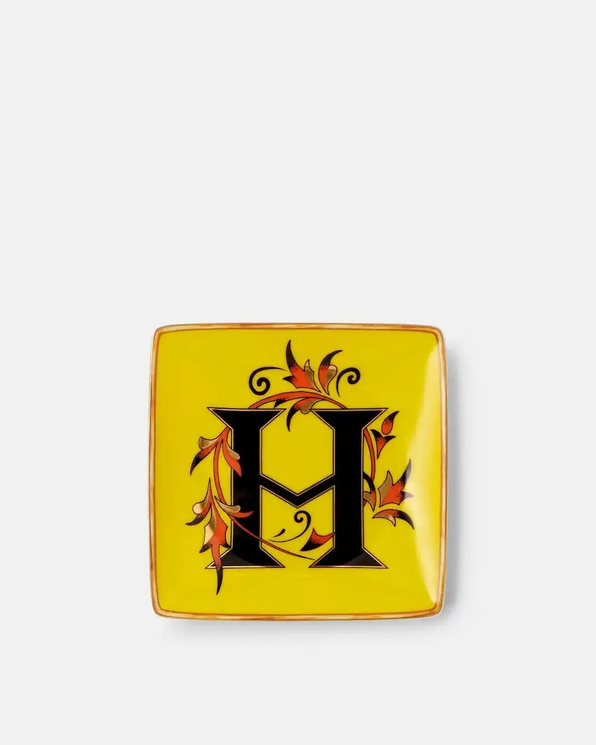 Versace Alphabet H Small Square Plate 12cm
